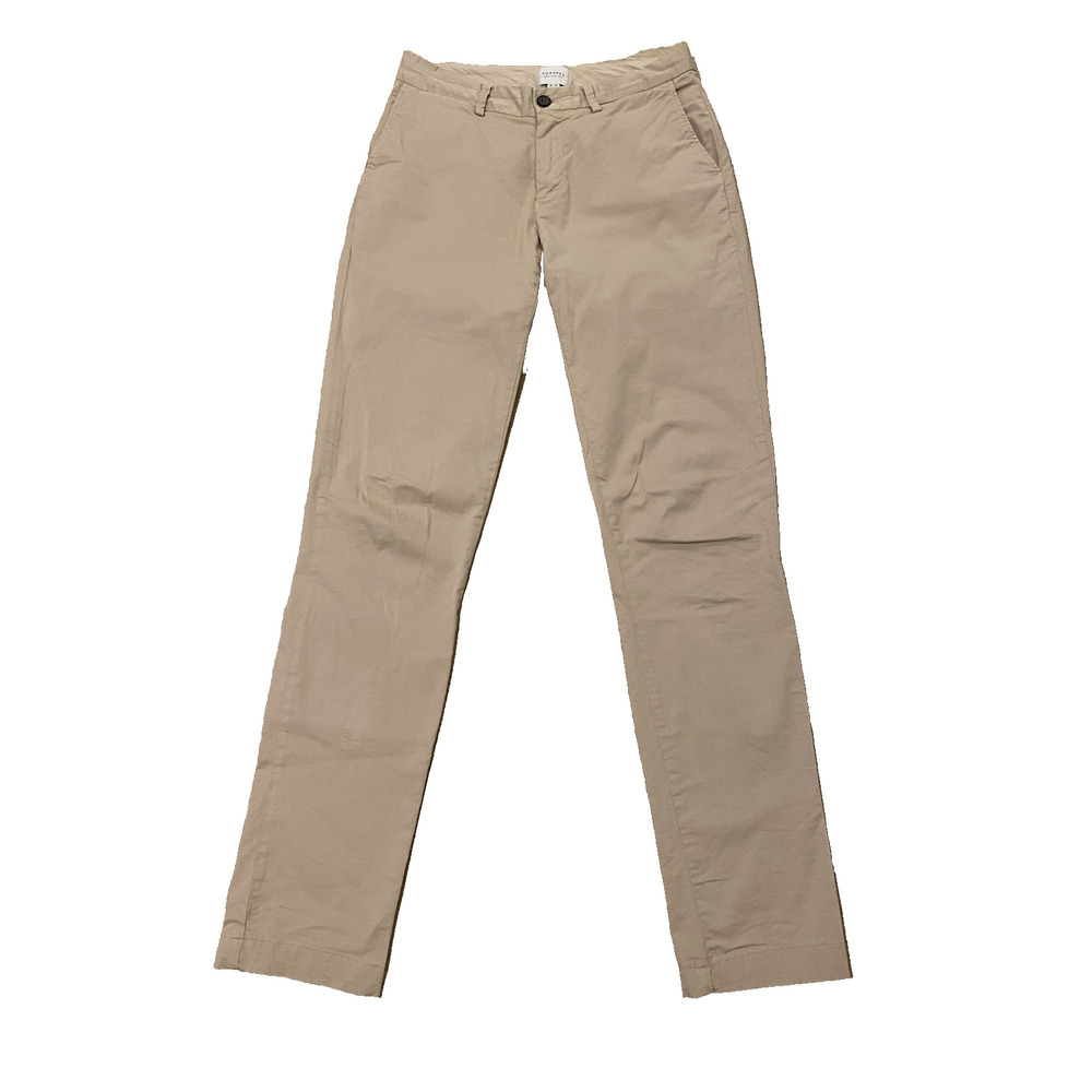 Sunspel Slim Fit Chino Pants 30x34 Light Stone Preppy Office Made in Portugal